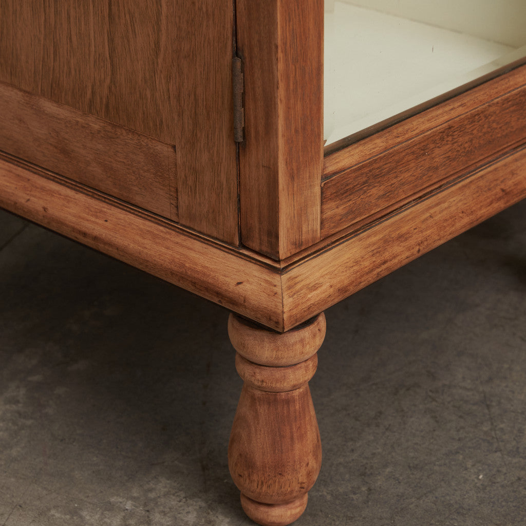 アンティーク ストリップド加工 ガラスキャビネット