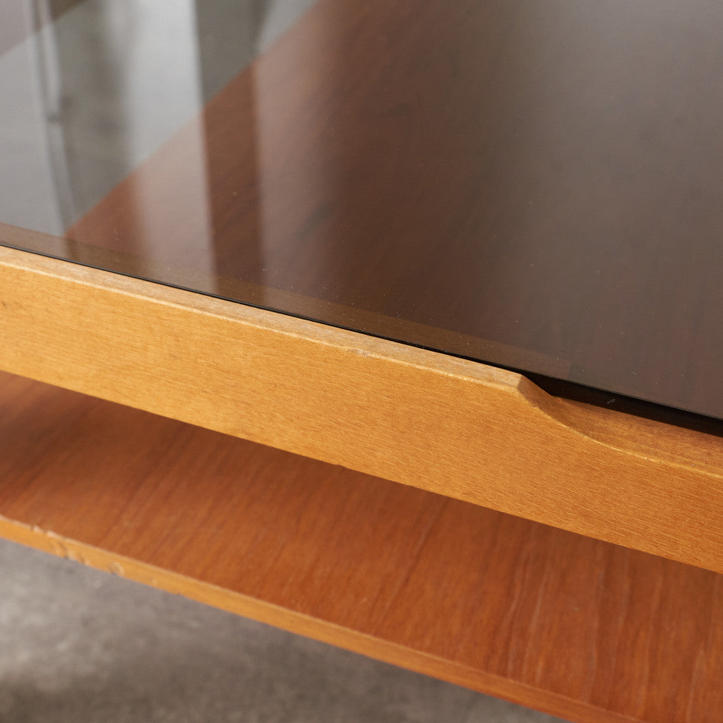 ヴィンテージ スモークガラストップ コーヒーテーブル