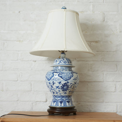 クラシック シノワズリースタイル 染付 テーブルランプ