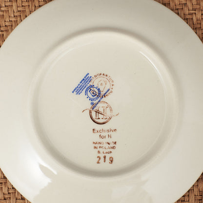 ポーリッシュポタリー プレート ブルー 花柄 17cm