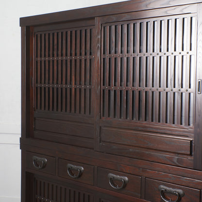 松尾博昭作 欅材 水屋箪笥