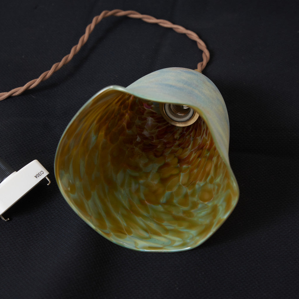 西欧アンティーク ガラスシェード ペンダントライト