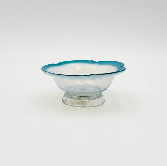 年代物 氷ガラス ボウル
