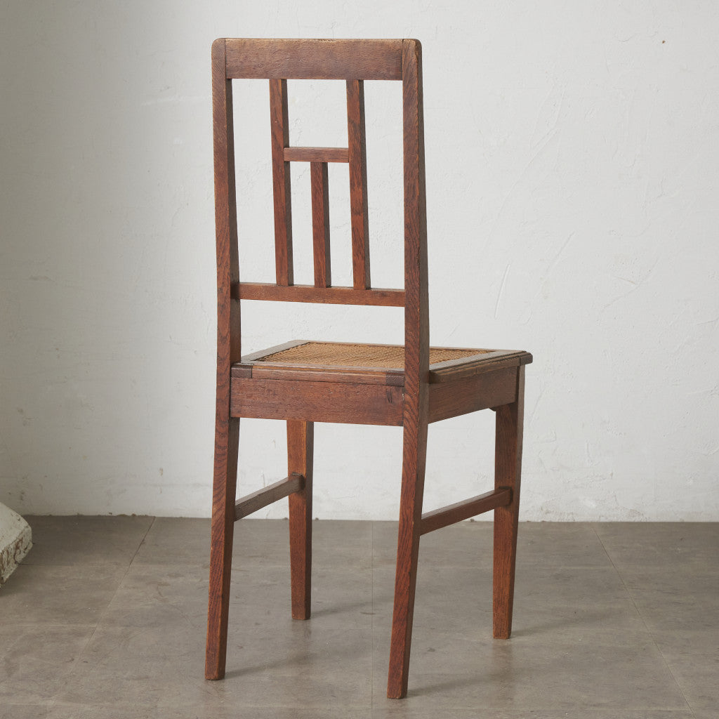 英国アンティーク 籐張りダイニングチェア