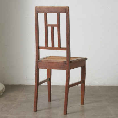 英国アンティーク 籐張りダイニングチェア