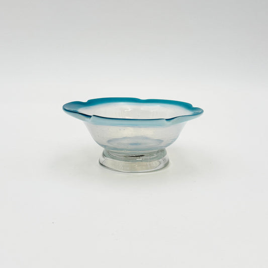 年代物 氷ガラス ボウル