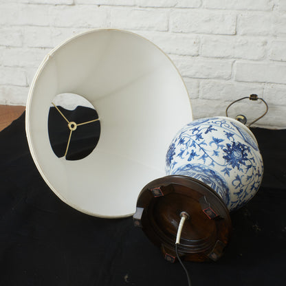 クラシック シノワズリースタイル 染付 テーブルランプ