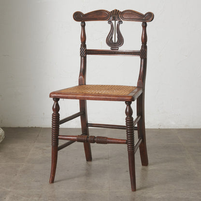 英国アンティーク リージェンシー様式 籐張りダイニングチェア