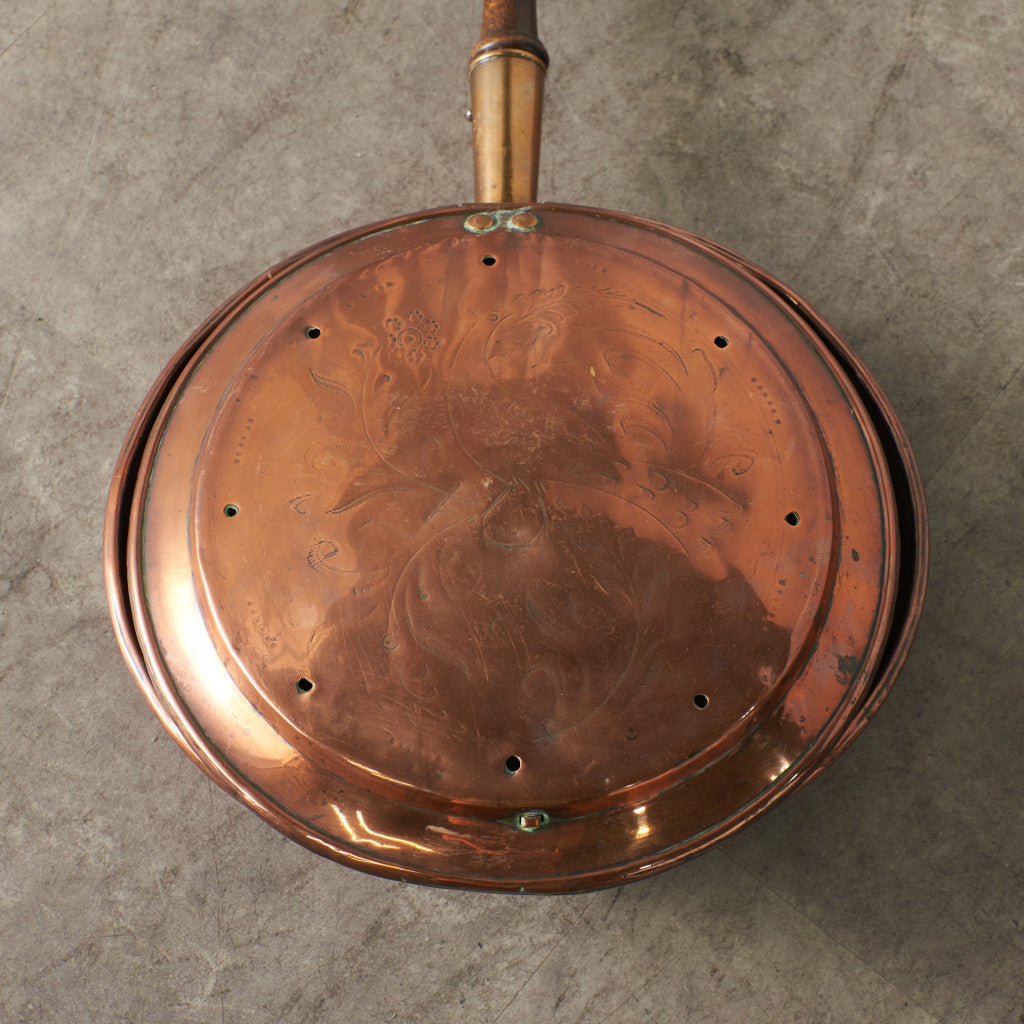 英国アンティーク 銅製 ベッドウォーミングパン