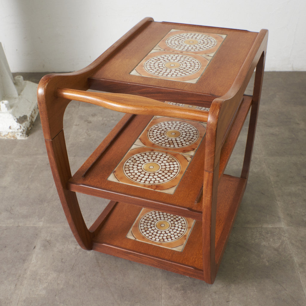 英国ヴィンテージ タイルトップ トロリー