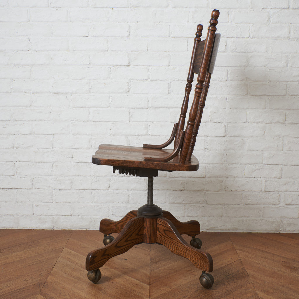 ヴィンテージ オーク無垢材 デスクチェア