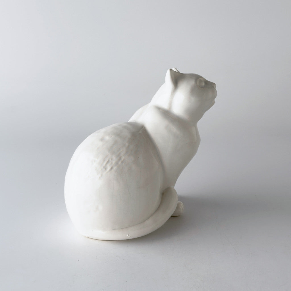 英国ヴィンテージ 白猫のフィギュリン｜rocca rocca