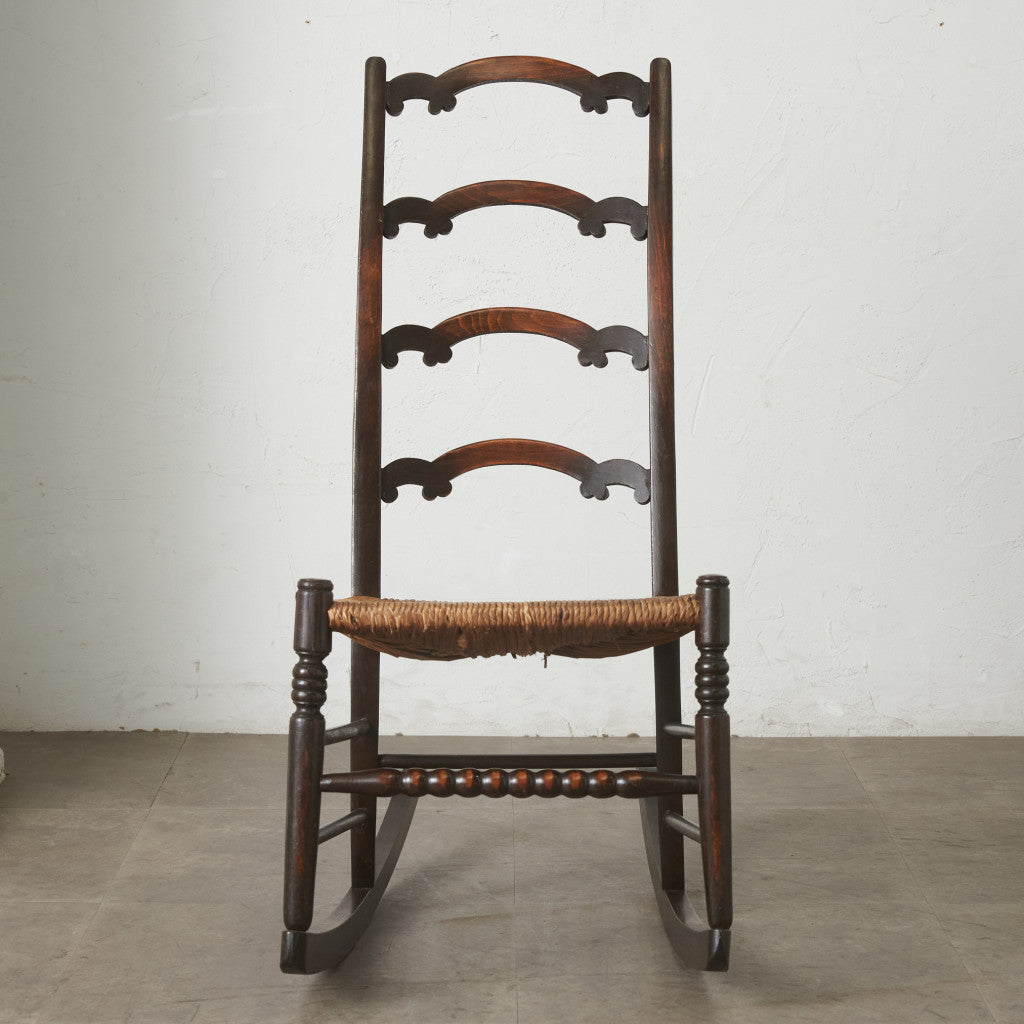 英国アンティーク ラッシュシート ロッキングチェア