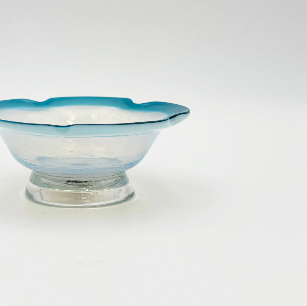 年代物 氷ガラス ボウル