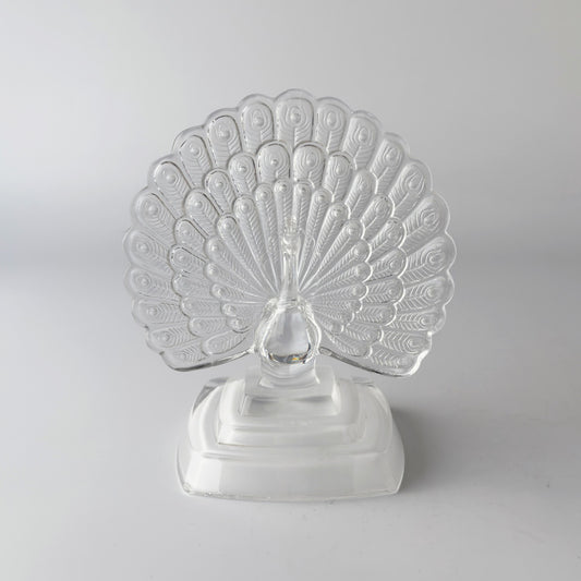 クリスタルガラス 孔雀のオブジェ