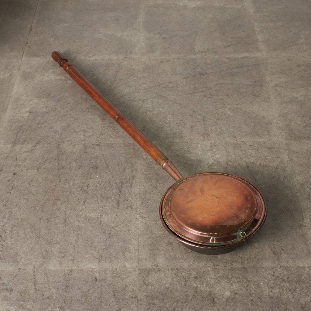 英国アンティーク 銅製 ベッドウォーミングパン