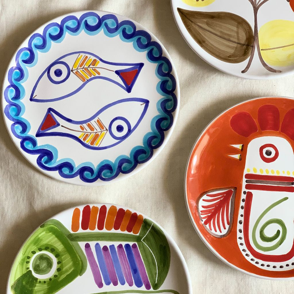 Susannna de Simone 絵皿 19cm 2匹のサカナ