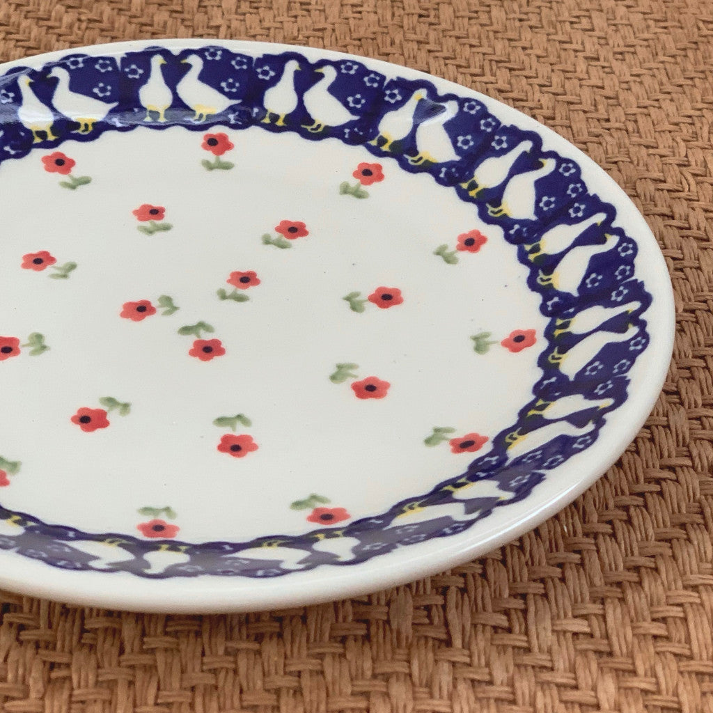 ポーリッシュポタリー プレート アヒル 赤 17cm