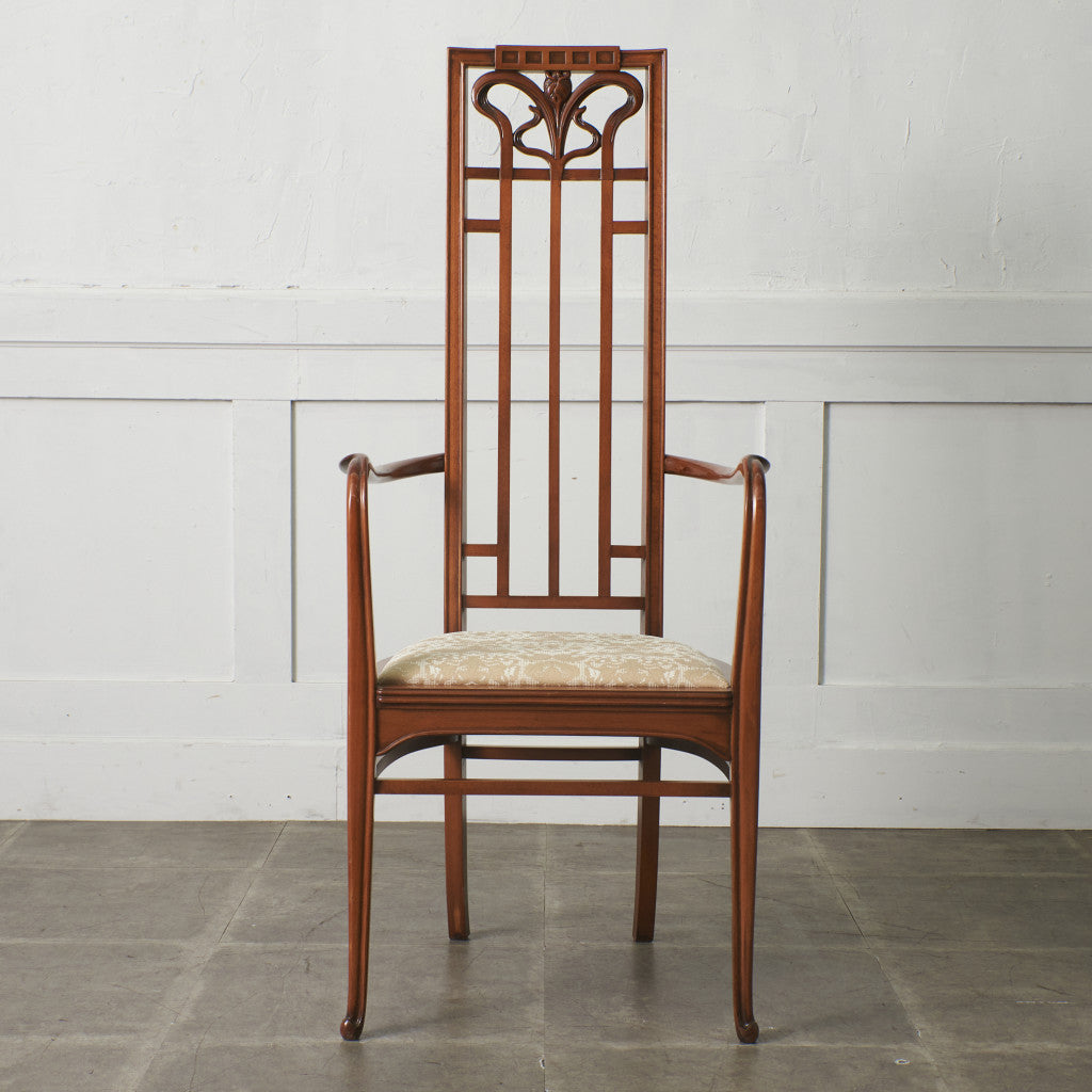 アールヌーボー ハイバック アームチェア / 張替済