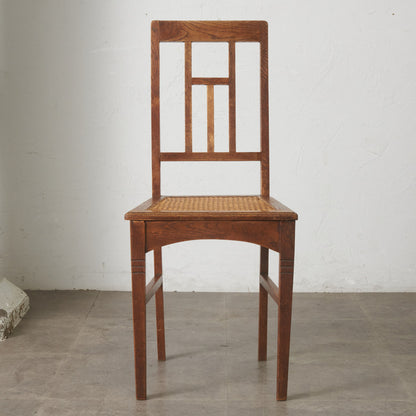 英国アンティーク 籐張りダイニングチェア