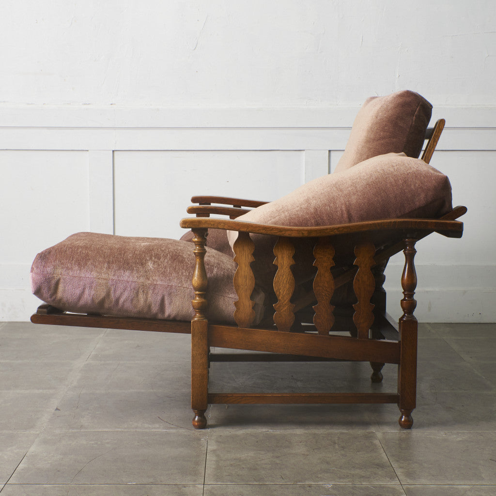 オーク材 アンティーク スタイル 2人掛けソファ