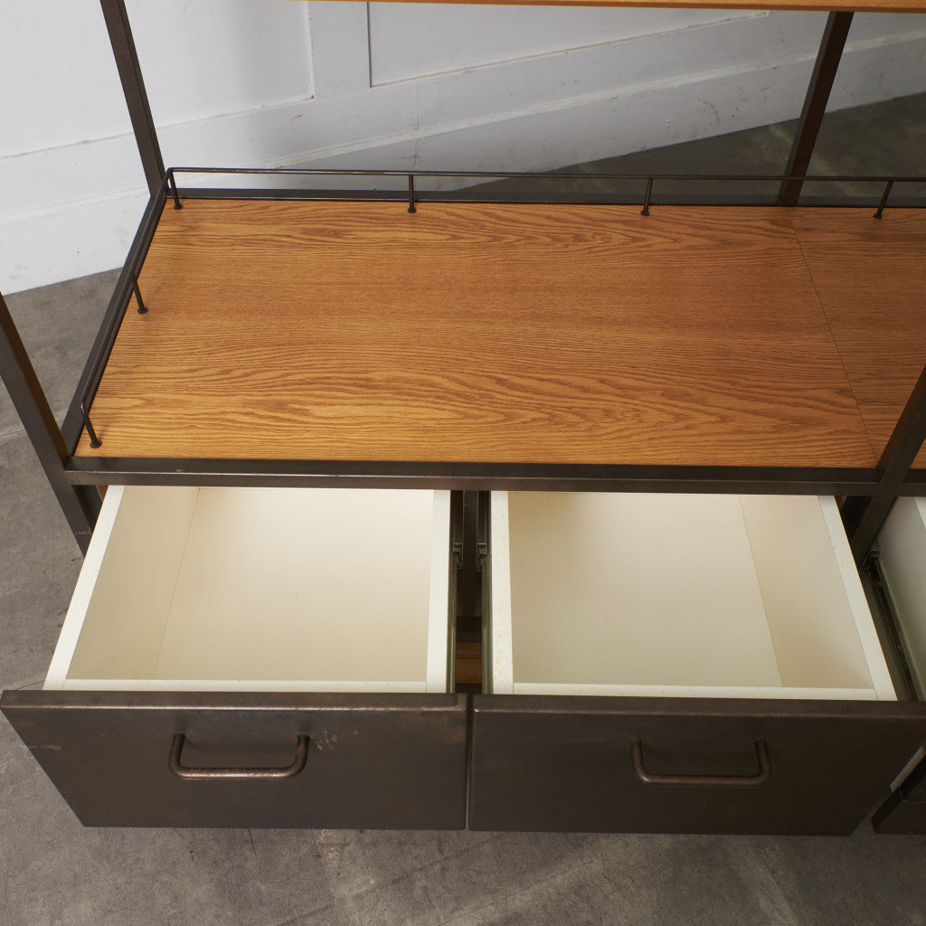 インダストリアル 金属x天然木 オープンシェルフ