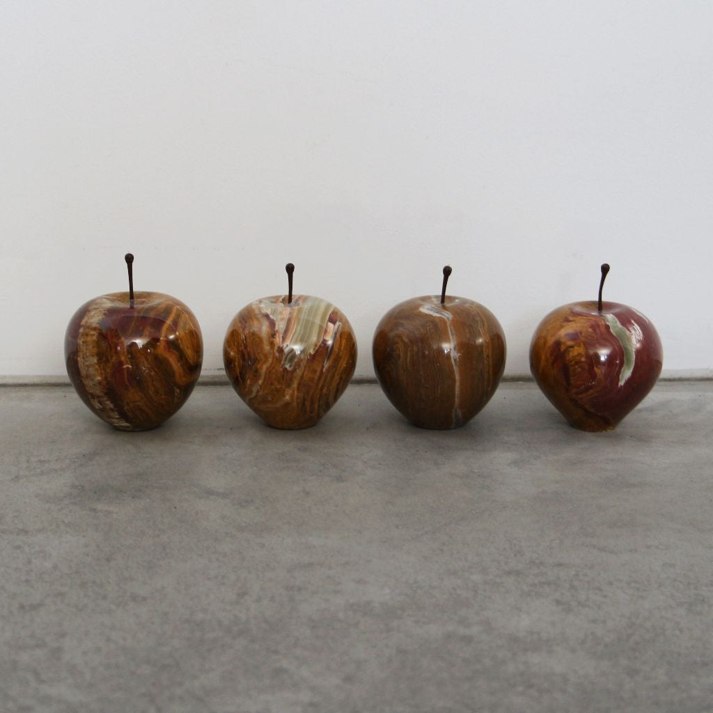 ストーンオブジェ Marble Apple ブラウン Large