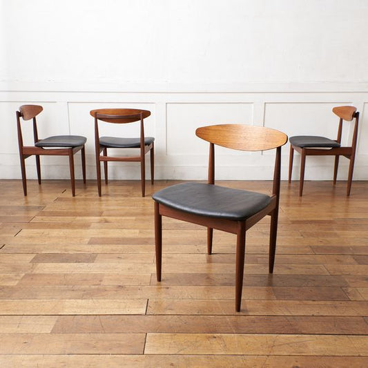 Danish ハンドルバックチェア4脚セット / 張替品