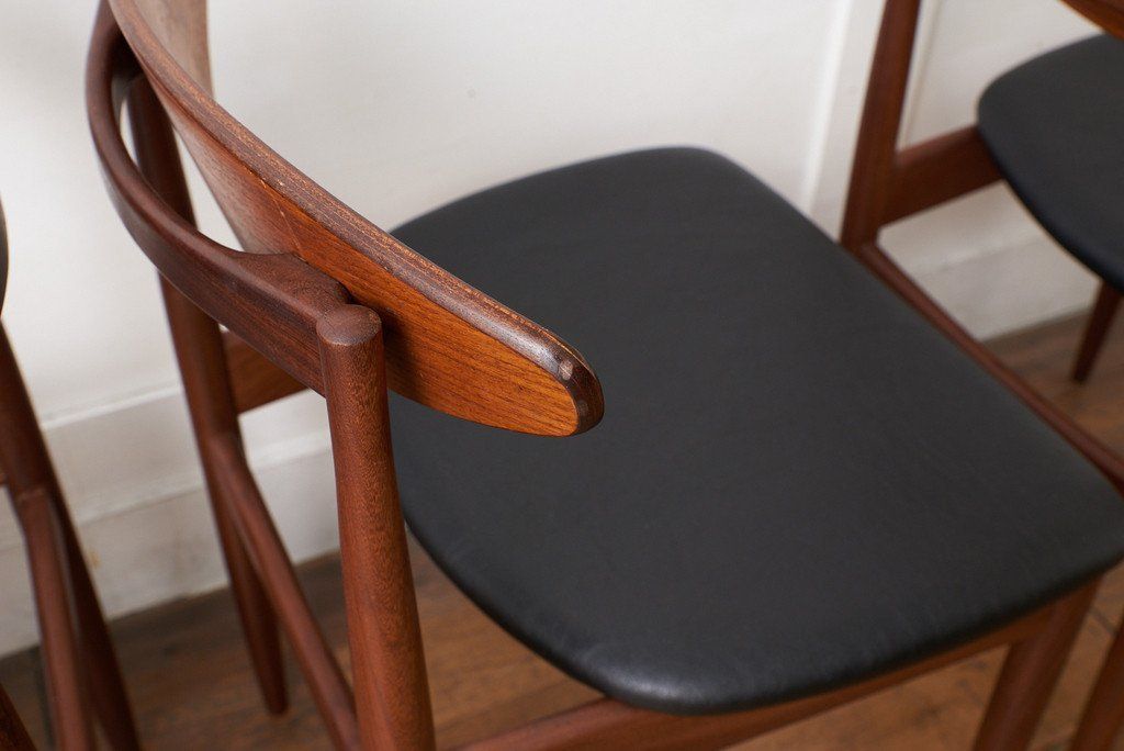 Danish ハンドルバックチェア4脚セット / 張替品