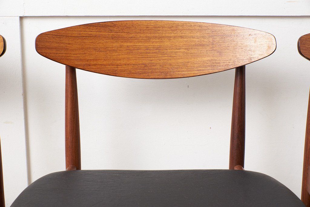 Danish ハンドルバックチェア4脚セット / 張替品