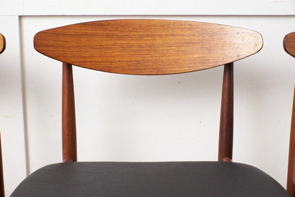 Danish ハンドルバックチェア4脚セット / 張替品