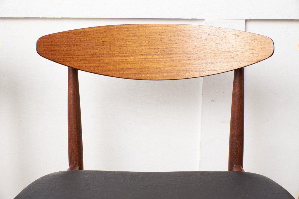 Danish ハンドルバックチェア4脚セット / 張替品