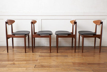 Danish ハンドルバックチェア4脚セット / 張替品