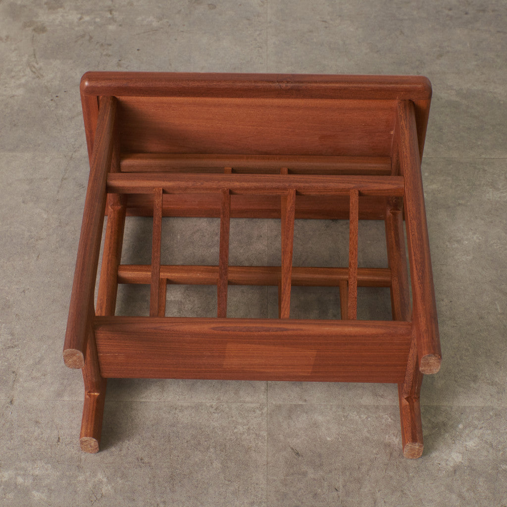 ヴィンテージ マガジンラック付き タイルトップサイドテーブル