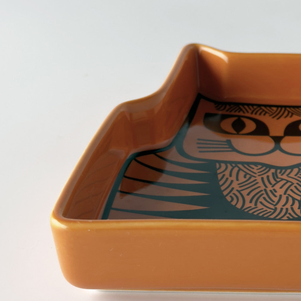 Hornsea Cat Trinket Dish Orange