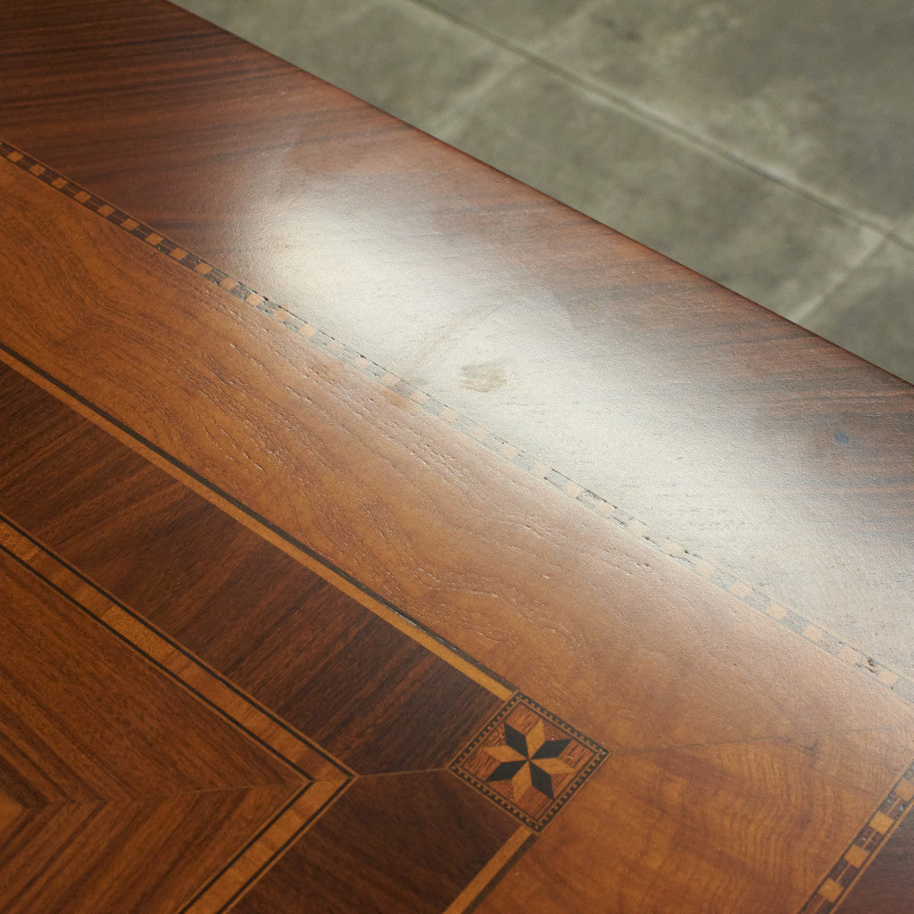 クラシック 木象嵌 エクステンションダイニングテーブル