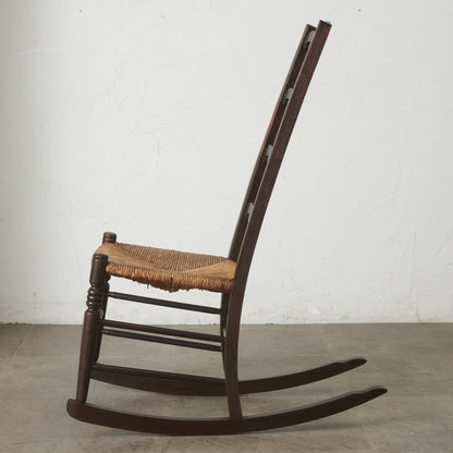 英国アンティーク ラッシュシート ロッキングチェア