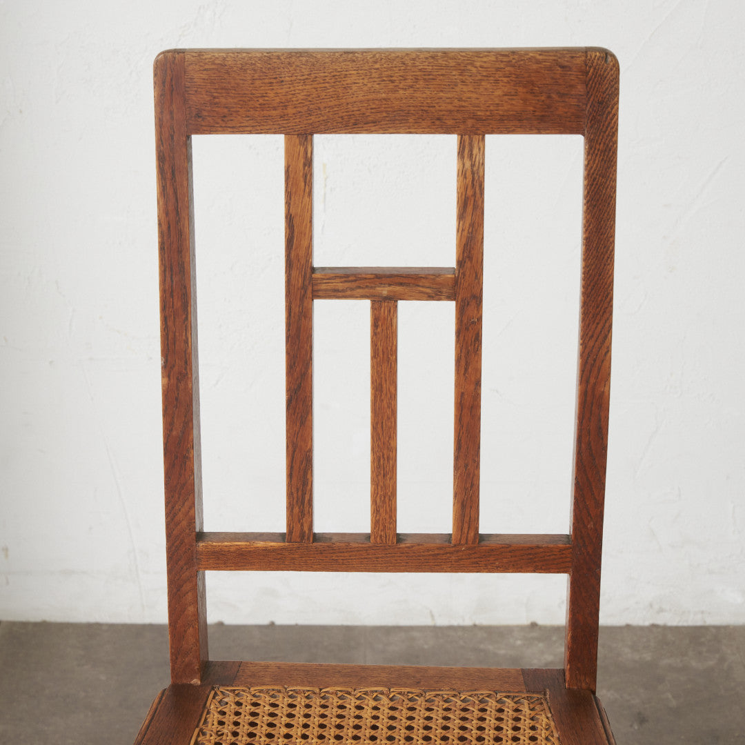 英国アンティーク 籐張りダイニングチェア