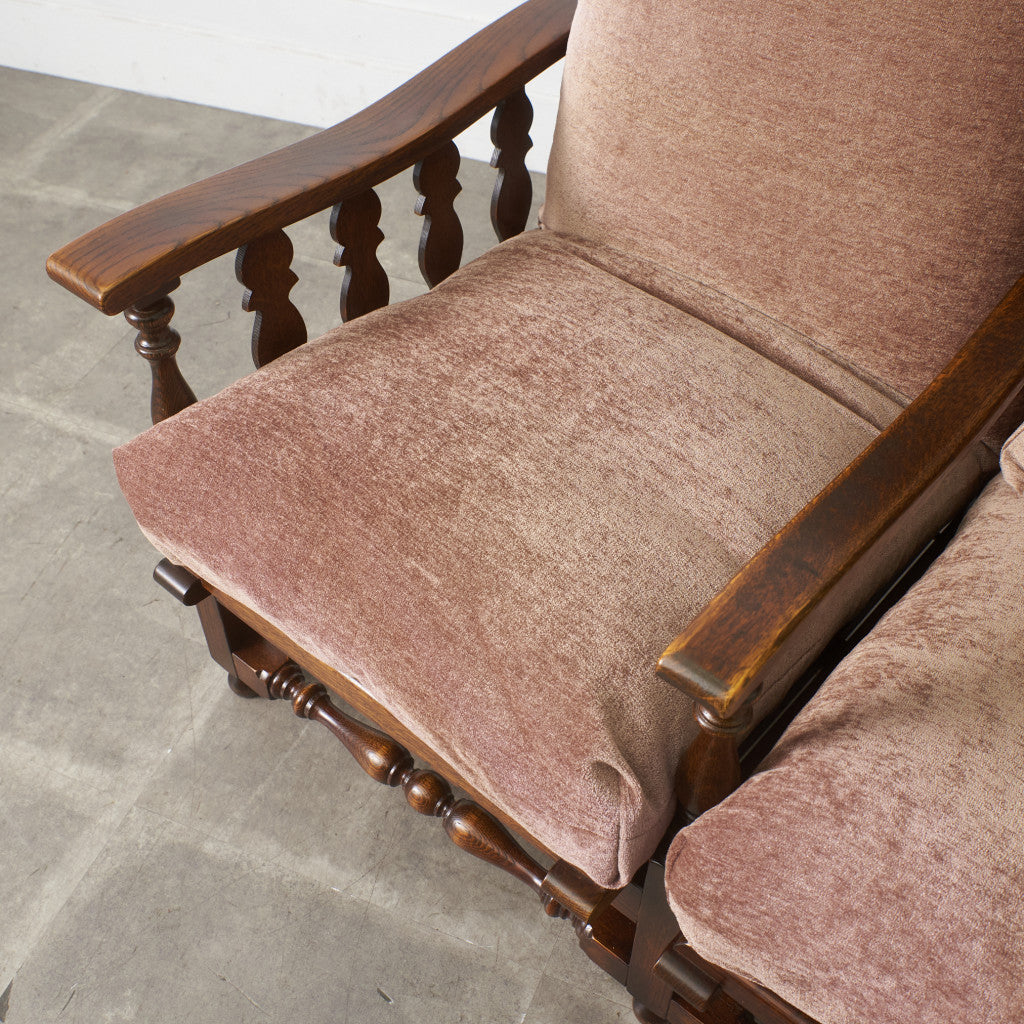 オーク材 アンティーク スタイル 2人掛けソファ