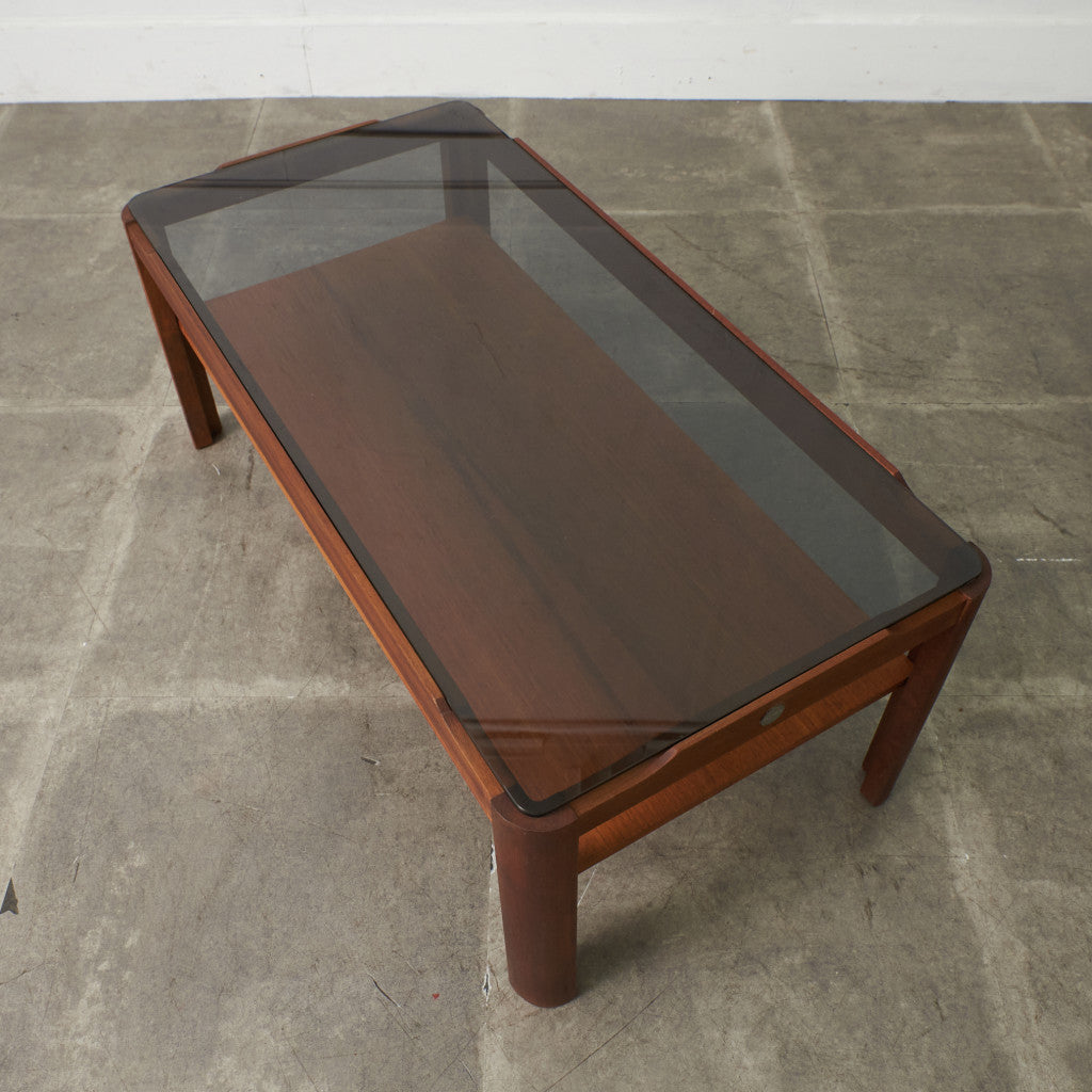 ヴィンテージ スモークガラストップ コーヒーテーブル