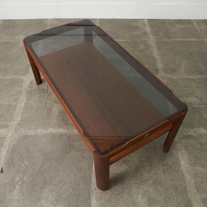 ヴィンテージ スモークガラストップ コーヒーテーブル