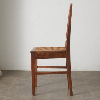 英国アンティーク 籐張りダイニングチェア