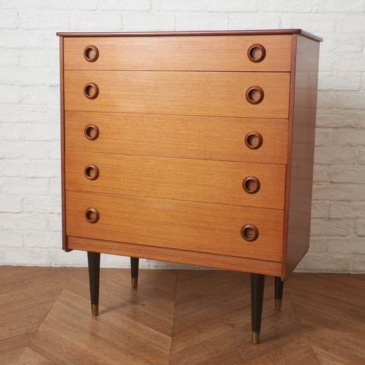 北欧ヴィンテージ 5段 チェスト