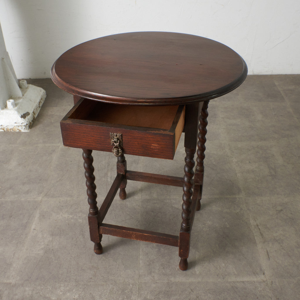 英国アンティーク バーリーシュガーツイスト サイドテーブル