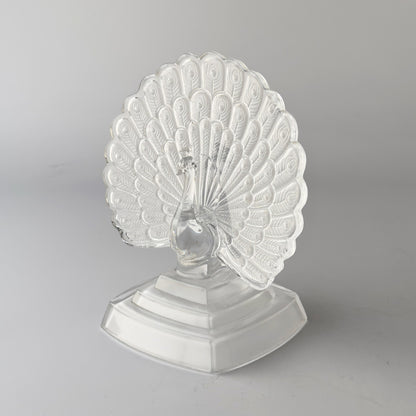 クリスタルガラス 孔雀のオブジェ