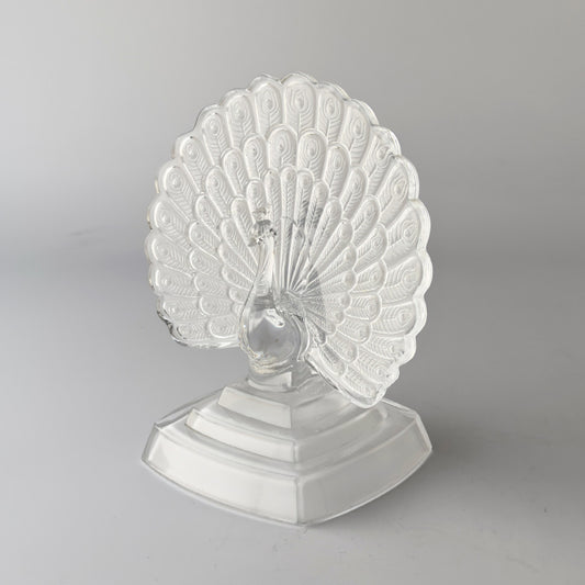 クリスタルガラス 孔雀のオブジェ