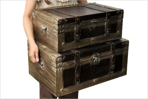ウッデン トランクボックス 2点セット
