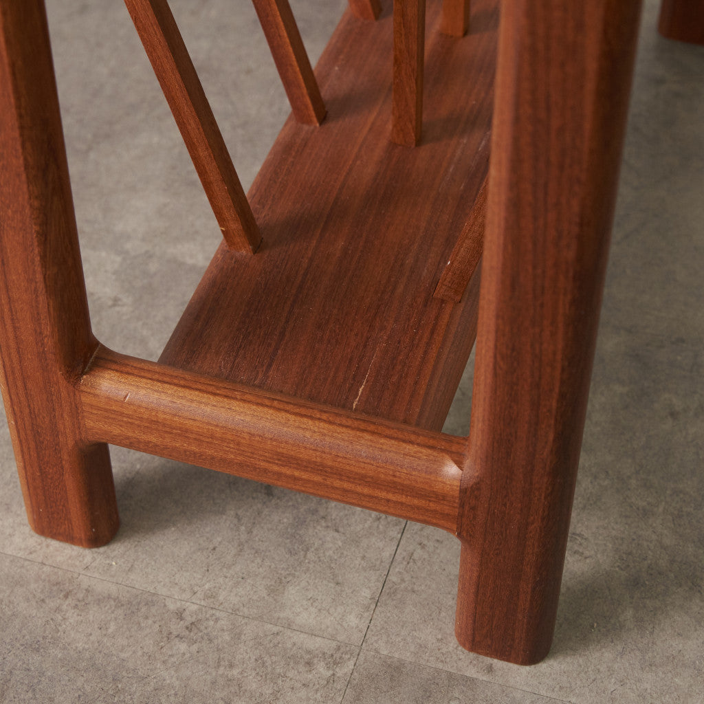 ヴィンテージ マガジンラック付き タイルトップサイドテーブル