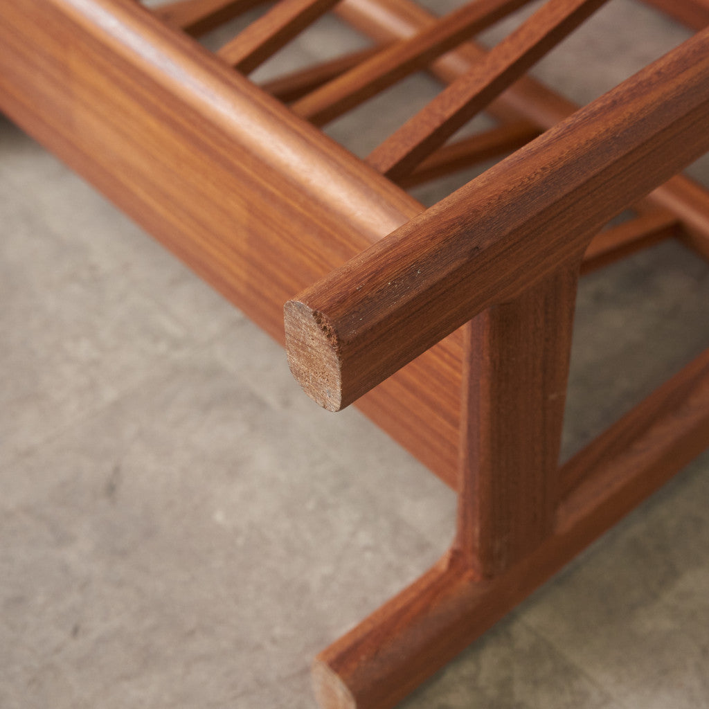 ヴィンテージ マガジンラック付き タイルトップサイドテーブル