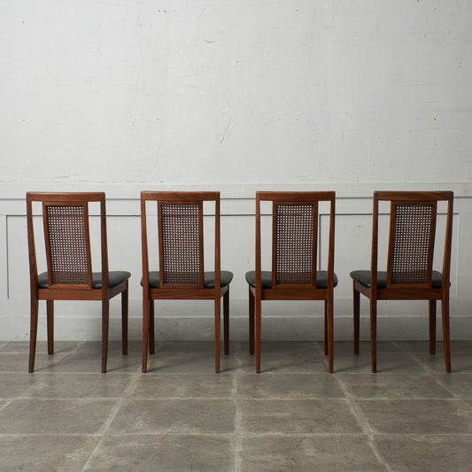 ケインバックチェア 4脚セット / 張替済